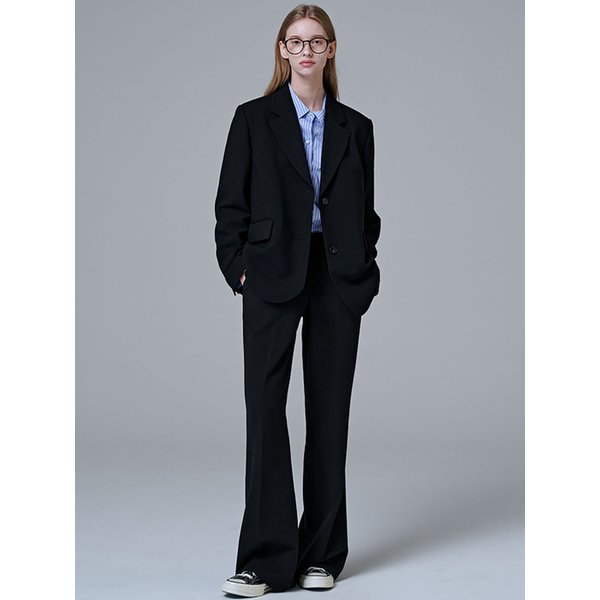 6608 스트레치 레귤러 자켓 셋업 (블랙)