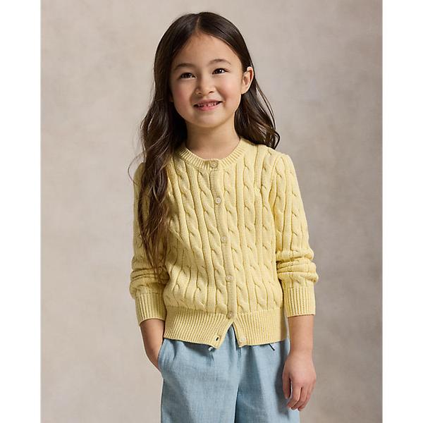 폴로 키즈 여아 2-6세 메탈릭 케이블 니트 카디건(CWPOSWER6820588700)