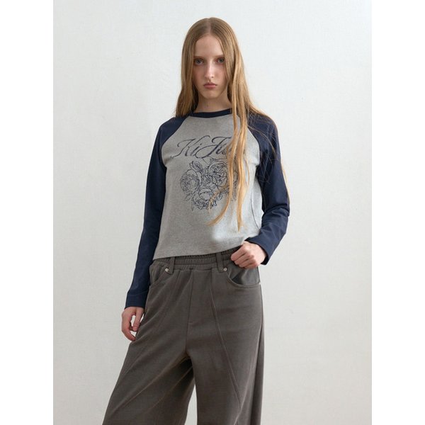 Rose Raglan Tee Navy