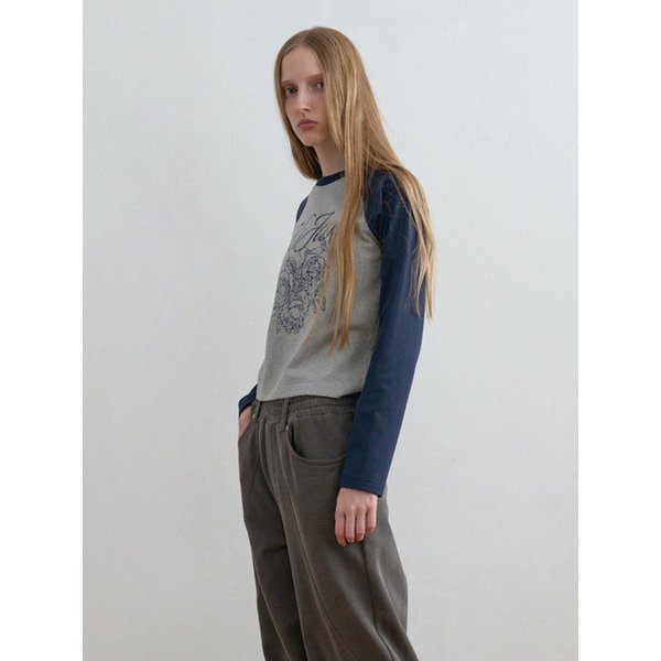 Rose Raglan Tee Navy