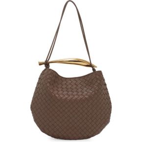 우먼 Bottega Veneta Sardine 인트레치아토 크로스백 숄더백 2562 타우페 Grey M Brass 7220000