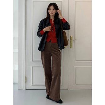 FRONTROW Corduroy High-rise Straight Pants_2color