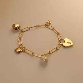 shining heart lock bracelet