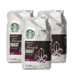 스타벅스 프렌치 다크 로스트 홀빈 원두 커피 Starbucks Whole Bean Coffee 1.13kg 3개