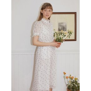 IVORY ROSE CHIFFON DRESS