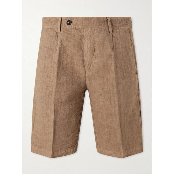 알라치아 스트레이트 레그 플리츠 리넨 쇼츠 46376663163000813