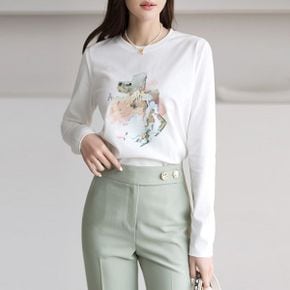 하이버 홀로그램 프린팅 수채화 티셔츠_P417584452