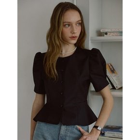 Puff Sleeve Blouse [Black]