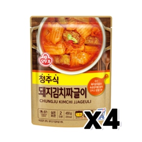 오뚜기 청주식 돼지김치짜글이 즉석조리 450g x 4개