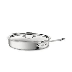 미국 올클래드 냄비 AllClad D3 3Ply 스테인리스 스틸 Saute Pan with Lid 6 Quart Induction Ov