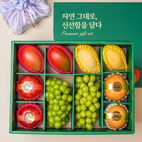[지정일배송][SSG상품권이벤트][보자기동봉] 정성 혼합5호 (샤인2/사과2/배2/골드망고2/애플망고2) 과일 선물세트