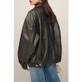 오버사이즈 레더 봄버 자켓 (Veda Marco Leather Oversized Bomber) RF14301001