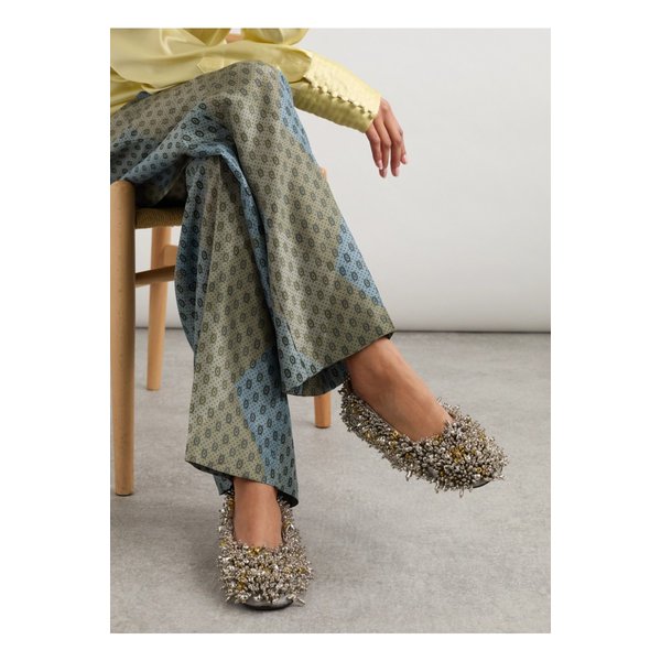 장식 펠트 발레리나 플랫 다크 브라운 46376663162923522