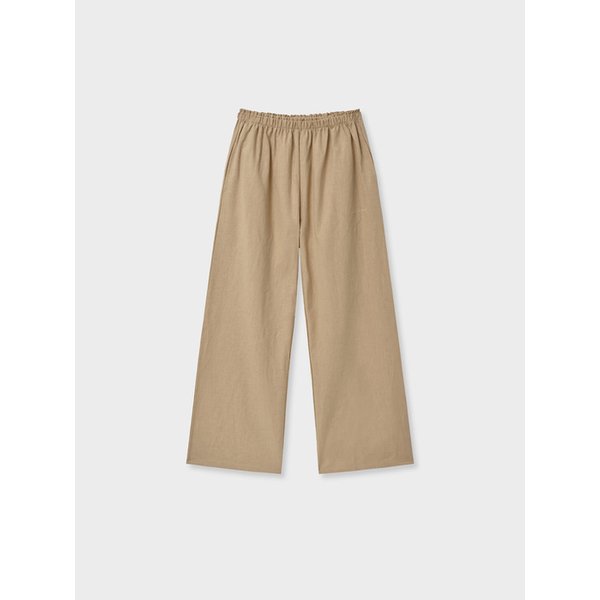 Linen banding pants_beige