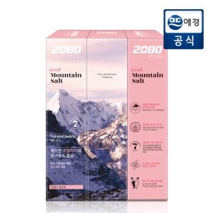 2080 퓨어 마운틴 솔트 치약 핑크민트향 120g x 3개