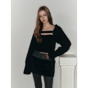 WOOL KNIT BUSTIER (BLACK)