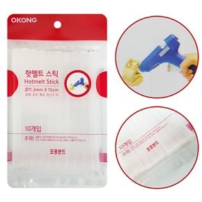 오공 핫멜트 글루건 공예 포장 스틱10P 11.3mmX15cm X ( 2매입 )