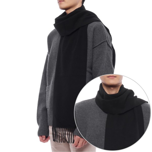 [부산점] 25FW 남성 하트 로고 울 머플러 (USF677 334 001 M 25F)
