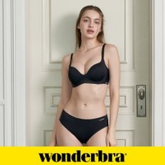 [Wonderbra] 일체형 볼륨 몰드 노와이어 브라팬티 2종세트 블랙 WBW3O04C_T