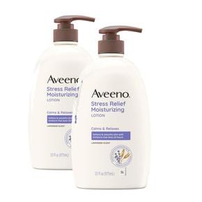 미국직구 Aveeno 아비노 스트레스 릴리프 보습 바디로션 라벤더향 975ml 2팩