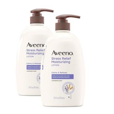 아비노 미국직구 Aveeno 아비노 스트레스 릴리프 보습 바디로션 라벤더향 975ml 2팩