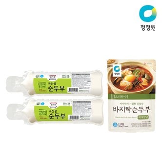 청정원 종가 국산순두부350g x 2개 +  청정원 요리한수 바지락순두부찌개양념150g x 2개