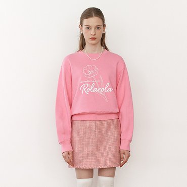 로라로라 FLOWER SWEATSHIRT PINK