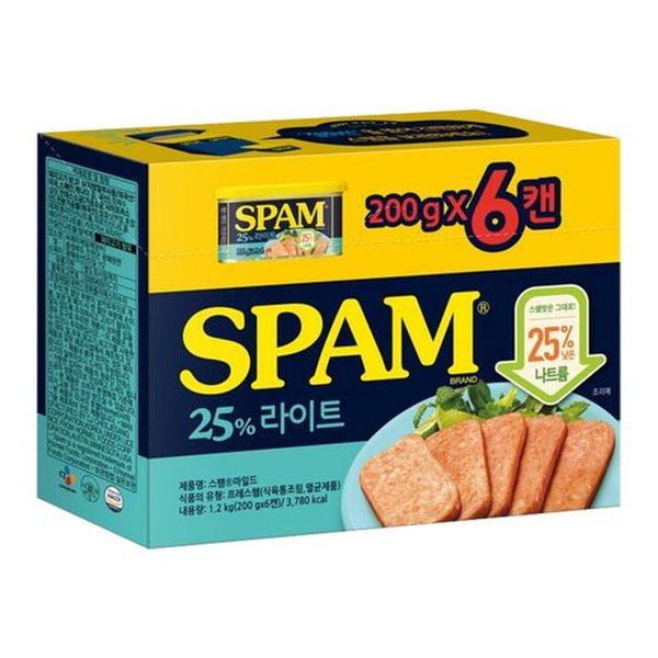 [쓱7특가]CJ 스팸25% 라이트 200g*6입
