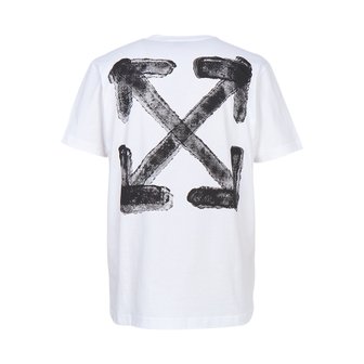 오프화이트 [부산점] 스프레이 애로우 슬림 반팔 티셔츠 44MAA027G5J00I 0110 (남여공용)