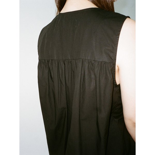 pintuck shirring blouse (black)