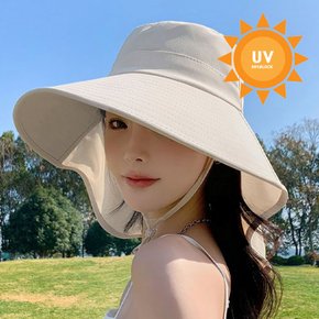 델트리 UV차단 플랩캡 와이드 버킷햇_A4873