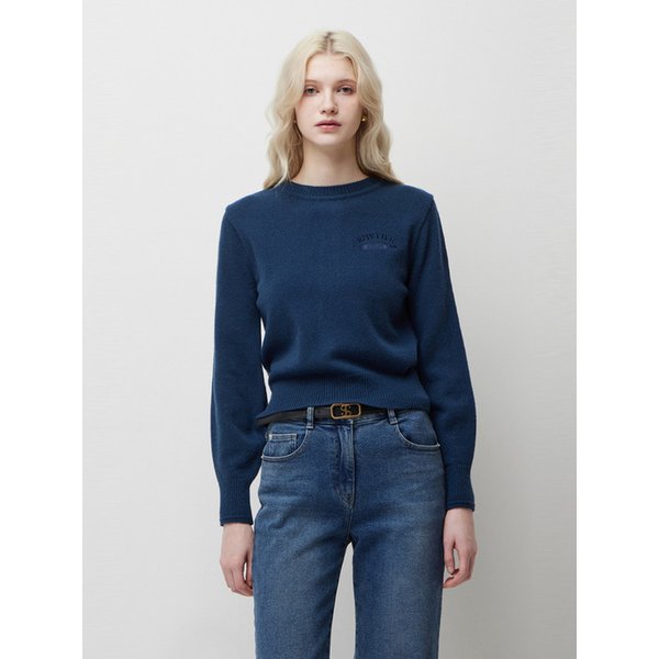 [Online Exclusive] 백 버튼업 자수 니트_SAKPE1611DB