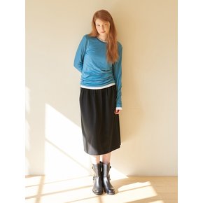 Shirring Flare Skirt Black