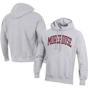 4876941 Champion Mens Gray Morehouse Maroon Tigers Tall Arch Pullover Hoodie