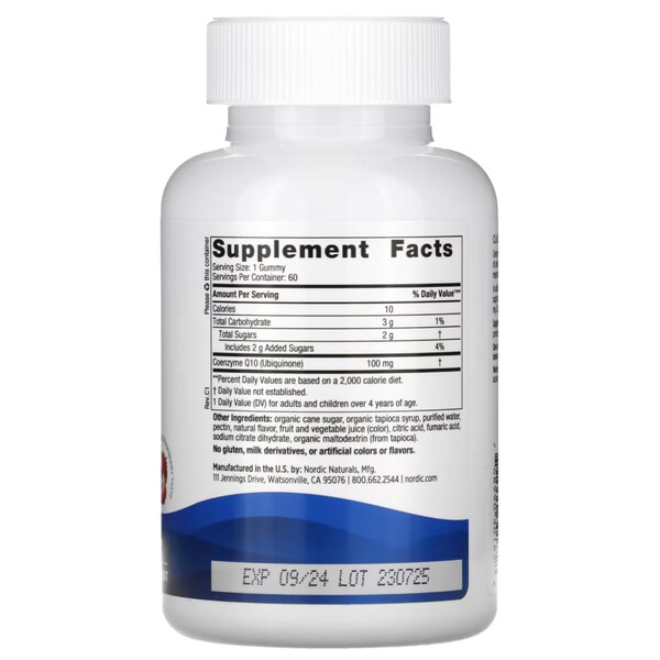 노르딕 내추럴스 코큐텐 CoQ10 100mg 딸기맛 60구미 정