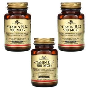 [해외직구] 솔가 비타민 B12 500mcg 100정 3팩 Solgar Vitamin B12 500 mcg 100 Tablets