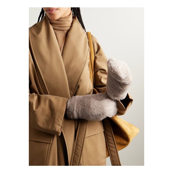 가죽 트리밍 알파카 혼방 벙어리장갑 베이지 46376663162890827