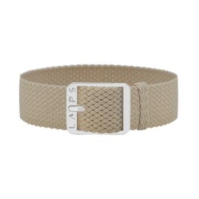 [14mm] Perlon Watch Strap (Beige Silver)_