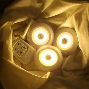 붙이는 LED 조명 무드등 리모컨 리모콘 롱거 퍽 간접 라이트 화장대 조명