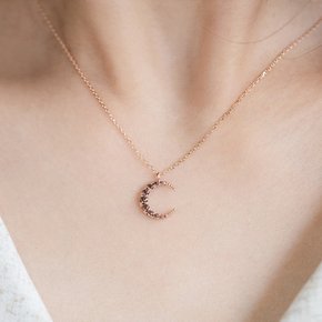 [14K] 체인 달 목걸이 스톤 3푼 여자 와이프 목걸이 선물