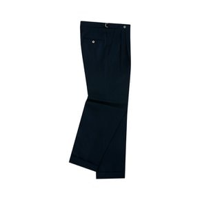 Linen soft adjust 2Pleats Trousers (Navy)