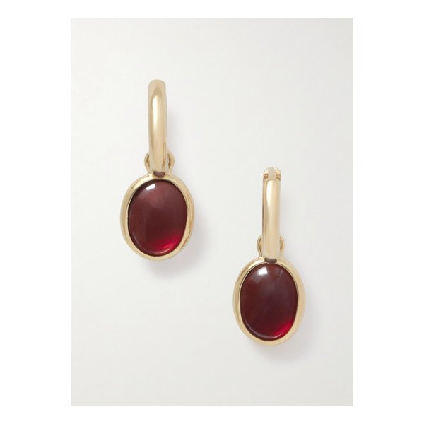 스칼렛 골드 가넷 후프 이어링 레드 46376663162907507