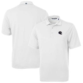 4651469 Cutter  Buck Mens White Chicago Bears Helmet Virtue Eco Pique Recycled Polo