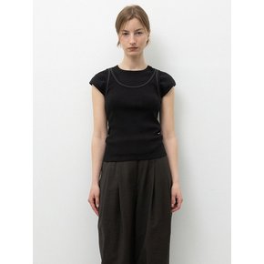 Cap Sleeve T-Shirts_Black