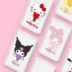 쿠로미 Sanrio 산리오 캐릭터즈 하트 투명 맥세이프 슬라이드 카드지갑 교통카드 tr