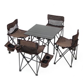 4인용 접이식 캠핑 롤테이블 의자세트/차박 야외식탁