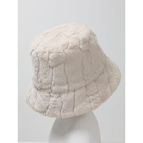 라쿤 베이지 퍼 버킷햇 RACOON BEIGE FUR BUCKET HAT