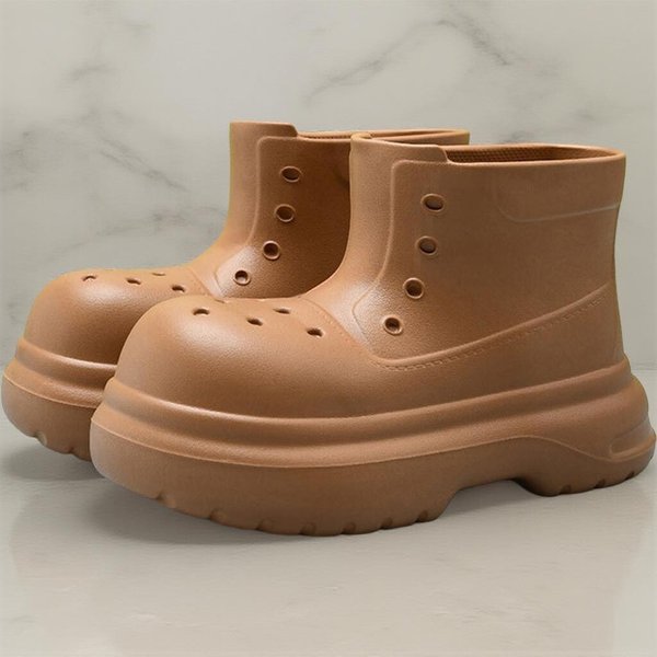 [옷자락] 여자 앵클 키작녀 장마 소나기 펀칭 레인부츠