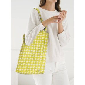 [바쿠백] 덕백 캔버스 토트백 Chartreuse Pixel Gingham