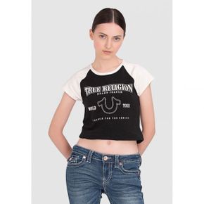 True Religion 트루 종교 래글런 - 프린트 티셔츠 검정색 7271754